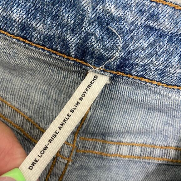 Rag & Bone Dre Low Rise Ankle Slim Boyfriend Jeans Distressed Size 25 - Picture 8 of 11